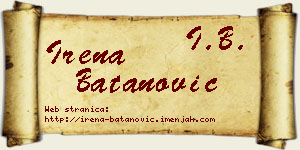 Irena Batanović vizit kartica